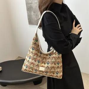 EAMT 여자 숄더백 패브릭 캐주얼 숄더 토트 패션 대용량 프린트 나일론 물통 가방 YJ5