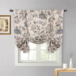 메이트리 블랙아웃 창문용 커튼 타이업 3겹 직조 로마 단열 풍선 주방 거실 침실 베이지 42인치 Wx63 L