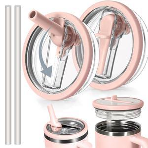 [미국배송] 피누야 2개 핏 스탠리 뚜껑 교체용 40온스 플립탑 플라스틱 및 폴리프로필렌 핑크 미니멀리스트 기능 누수 없음 방지 텀블러 40온스