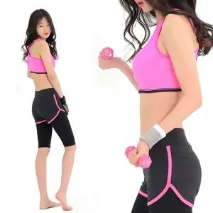 트레이닝복 여자 한줄 요가 스포츠 레쉬가드 6부 반바지 레깅스