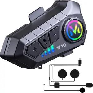 소음 제거 기능이 있는 SUOKC 모터사이클 블루투스 헤드셋 스피커 스키 이어폰 방수 헬멧 모든 헬멧용