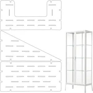 이케아 캐비닛용 아크릴 선반 - 온실 8mm 두께의 투명 식물 밀스보 톨 캐비닛과 호환 3팩 코너 세트