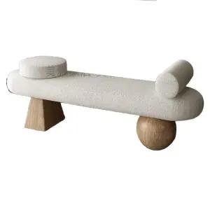 부클레 뽀글이 벤치 의자 양털 스툴 긴의자 북유럽 거실 소파 침대 발치 화장대 현관 대기실