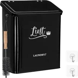 브러시 후크가 있는 세탁실용 CINPIUK 마그네틱 보푸라기 상자 - 대형 세탁 정리 및 보관 뚜껑이 벽걸이