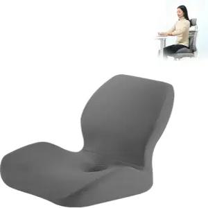 메모리 폼 시트 쿠션 및 요추 지지 베개 세트 - 사무용 의자 자동차 트럭용 정형외과용 콕시 패드 허리