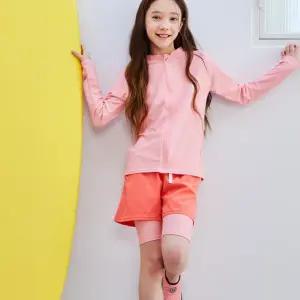 래쉬가드 주니어 핑크 키즈 상하 세트 수영복