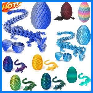 감압 드래곤 에그 카멜레온 진자 3D 인쇄 완료 세트 드래곤 모델 이동식 데스크탑 장식 아이 장난감