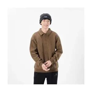 EAMT 남성 빈티지 가을 반폴라 맨투맨 겨울 벨벳 코트 YJ4