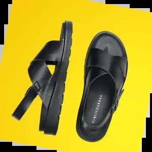 남성아쿠아샌들 엑스자 밴드 스트랩 샌들 키높이 인조가죽 국산