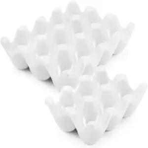 냉장고용 플렉시온 12컵 + 6컵 세라믹 달걀 홀더 - 18개의 도자기 트레이 용기 보관함 보관 정리함 장식용