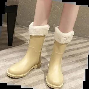 방한화 기모 여성 레인부츠 미들 부츠 여자 겨울 신발