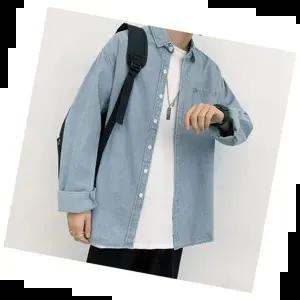 셔츠남방 남성오버핏데님셔츠 2컬러 커플 청남방 빅사이즈 1P