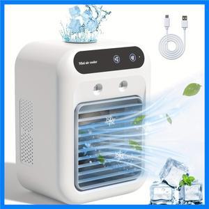 USB 데스크탑 팬 물 탱크 미니 공기 냉각기 휴대용 개인 냉각 장치 1800mAh 리튬 배터리 저전압 작동 팬