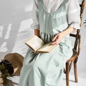 카페앞치마 롱앞치마 치마 원피스 에이프런 린넨 앞치마