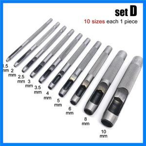 4/6/10pcs 믹스 크기 라운드 구멍 펀치 중공 커터 세트 가스켓 고무 가죽 공예 벨트 가방 의류 높은 경도