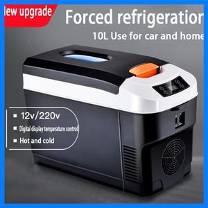 자동차 냉장고 미니 냉장고 차량 및 가정용 기숙사 트럭 냉온 이중 사용 온도 제어 디지털 디스플레이 10L