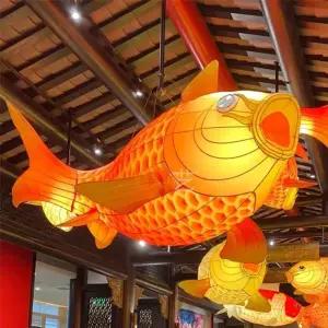 물고기 펜던트등 잉어 장식 고급 펜던트 호텔 길이 무드등
