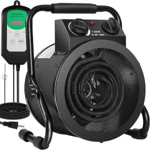 온도 조절기가 있는 온실 히터 대형 사이즈 1500W 전기 빠른 난방 과열 방지 디지털 디스플레이가 자동