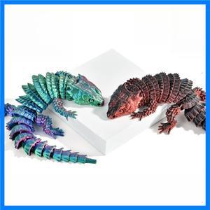 새로운 3D 인쇄 도마뱀 인형은 이동식 관절로 관절이 열린 입으로 장식 성인을위한 선물 어린이 홈 장식