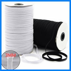 3mm 플랫 탄성 밴드 화이트 블랙 높은 탄성 플랫 탄성 밴드 Underware 잠옷 넥타이 트림 DIY 마스크에 대한