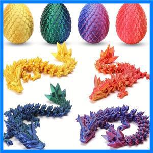 4개 미니 3D 프린트 드래곤 에그 크리스탈 드래곤 포함 추수감사절 발렌타인데이 부활절용 이스터 바구니