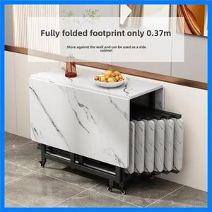 소형 아파트 사각형 테이블 4 인 및 6 인용 식탁 접이식 직사각형 가정용 모바일