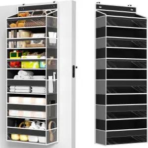 문 정리함 위의 미퍼트 6개의 대용량 포켓이 있는 선반 걸이 옷장 벽 욕실 침실 보육을 위한 보관함 뒤에