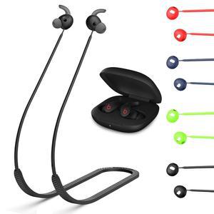 [미국배송] BEATS FIT PRO용 스트랩 분실 방지 스트랩 실리콘 목걸이 랜야드 PRO 2021 액세서리 스포츠 러닝 홀더 커넥터 코드(블랙)와 호환됩니다