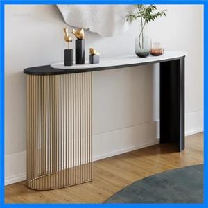 이탈리아 럭셔리 슬레이트 콘솔 테이블 철 복도 장식 홈 가구 거실 테이블 현대 간단한 입구 테이블