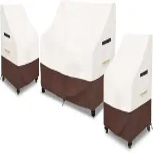 파티오 가구 커버 3피스 헤비 듀티 방수 야외 가구용 의자 30인치 2개와 러브시트 58인치 1개 포함 베이지