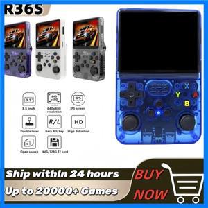 R36S 레트로 휴대용 비디오 게임 콘솔 리눅스 시스템 3.5인치 IPS 화면 휴대용 포켓 비디오 플레이어 128GB