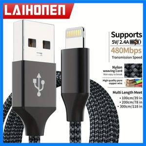 iPhoneMFi 인증 충전 케이블용 1개 iPhone 14 13 12 mini Pro Max SE 11 Xs Max XR for iPad Pro용 10피트