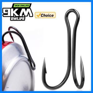 9KM 25개입 낚시용 더블 훅 바닷물용 더블 낚시 바늘 소형 플라이 타잉 낚시 바늘 루어 교체용 훅