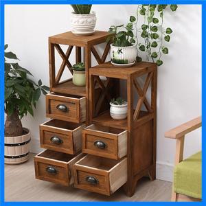 빈티지 초슬림 10인치 원목 협탁 조절 가능한 선반 좁은 침대 옆 테이블 소형 공간용 컴팩트 수납장