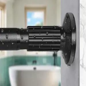 텐션 샤워 커튼 로드 51-86인치(4.25-7.16피트) 욕실이나 창문 옷장용 드릴링 없음 조절 가능한 스프링