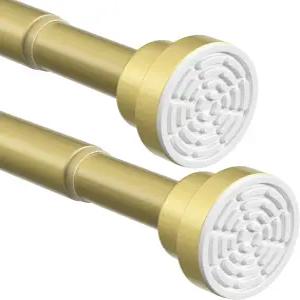 칭윈 2팩 골드 텐션 커튼봉 31-63인치 스프링 장착 창문용 드릴링 없음 욕실용 조절식 샤워봉 옷장