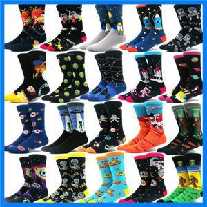 해피 재밌는 양말 남성과 여성의 외계인 양 패턴 Sokken Diversidos Jacquard Calcetines 남여 힙합 스케이