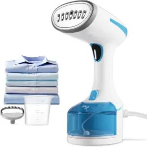 DBC 스팀 다리미 1500W 20초 쾌속 예열 휴대용 핸디 스팀기 패브릭 브러시 포함 2-in-1 옷감 주름 제거기