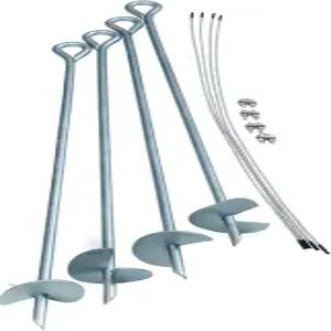 쉘터로직 쉘터오거 4피스 30인치 재사용 가능한 헤비 듀티 스틸 어스 오거 앵커 키트(쉘터 캐노피 인스턴트