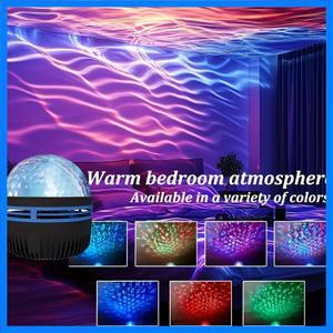 북극광 별이 빛나는 하늘 프로젝터 다이나믹 물결 마법 공 프로젝션 탑 나이트 라이트 침실 충전식 분위기