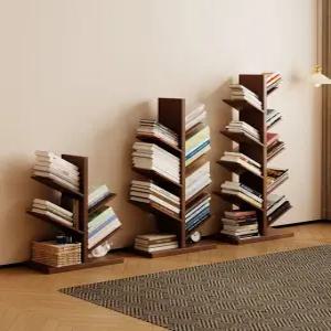 북타워 수납 선반 오크 코너 책꽂이 책장 좁은 잡지랙