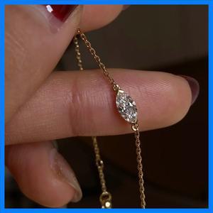 925 스털링 실버 도금 14K 골드 여성을위한 절묘한 기하학적 지르콘 팔찌 패션 기질 쥬얼리