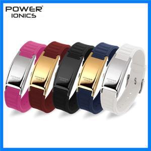 파워 아이오닉스 실리콘 티타늄 음이온 방수 팔찌 팔찌 팔찌 팔찌 무료 각인