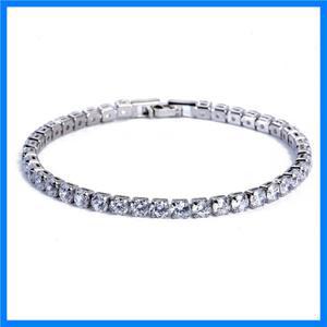 4mm 큐빅 지르코니아 테니스 팔찌 여성을위한 아이스 체인 팔찌 남성 골드 실버 컬러 남성 팔찌 CZ 체인 옴
