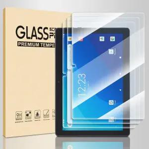 3팩 온 10.1인치 태블릿 화면 보호기 강화 유리 10.1 (2022 3세대) 긁힘 방지 9H 경도 터치 감지 2.5D 둥근