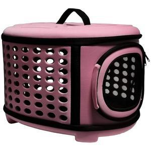 접이식 고양이 케이지 애완동물 위한 캐리어 여행용 하드, 상자(핑크색) 작은 개 가방 기니피그 2 개를