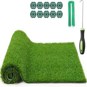 현실적인 인조 잔디 러그 실내 야외 배수구가 있는 가짜 반려동물 친화적인 반려견 매트 정원 발코니