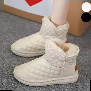 겨울신발 여자 풍성한 퍼 안감 패딩부츠 유광 겨울 방한부츠