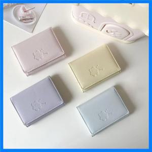 여자 귀여운 곰 지갑 트리플 다기능 짧은 지갑 접이식 카드 홀더 동전 지갑 숙녀 카드 가방 클립 만화 가방