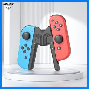 Aolion 휴대용 충전 그립 브래킷 Nintendo Switch/OLED 용 Joy-con 컨트롤러 충전 도크 스위치 게임 액세서